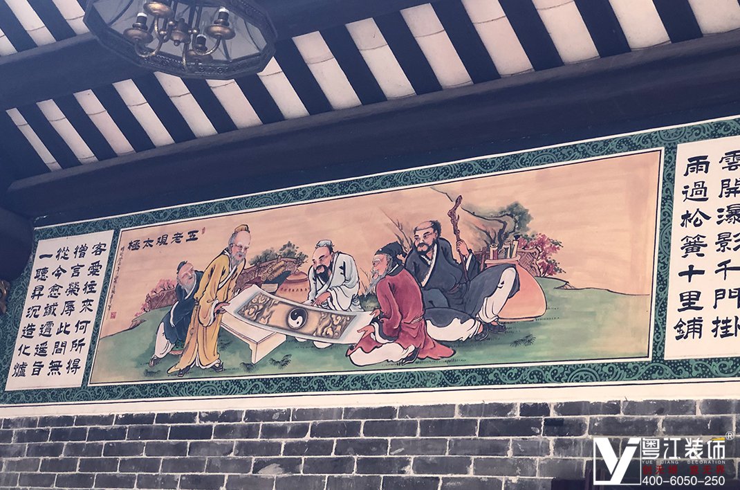 广州农村祠堂文化墙体彩绘