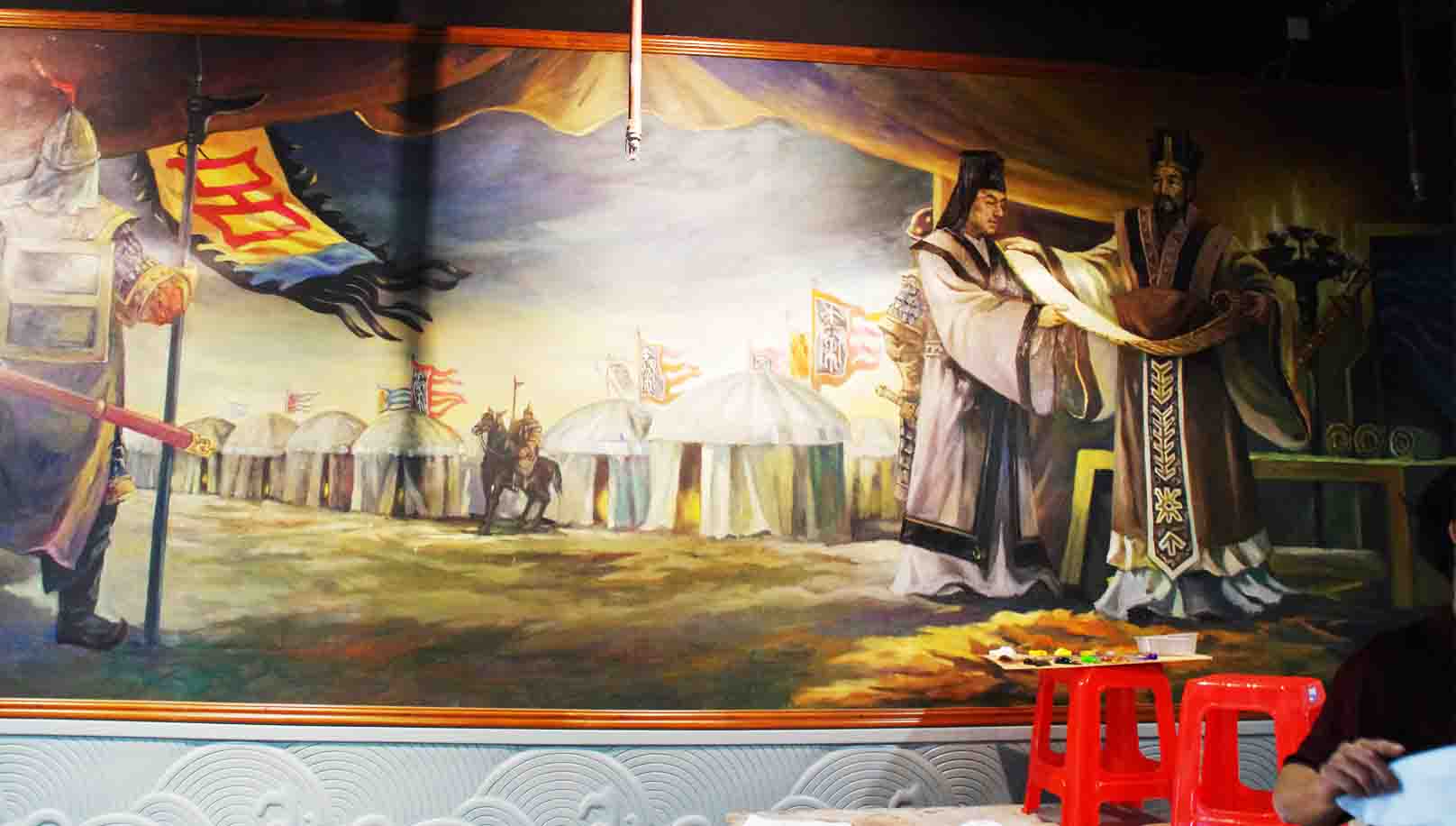 博物馆战国主题墙绘