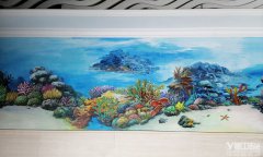 这个海洋主图餐厅墙绘画的够细构实！